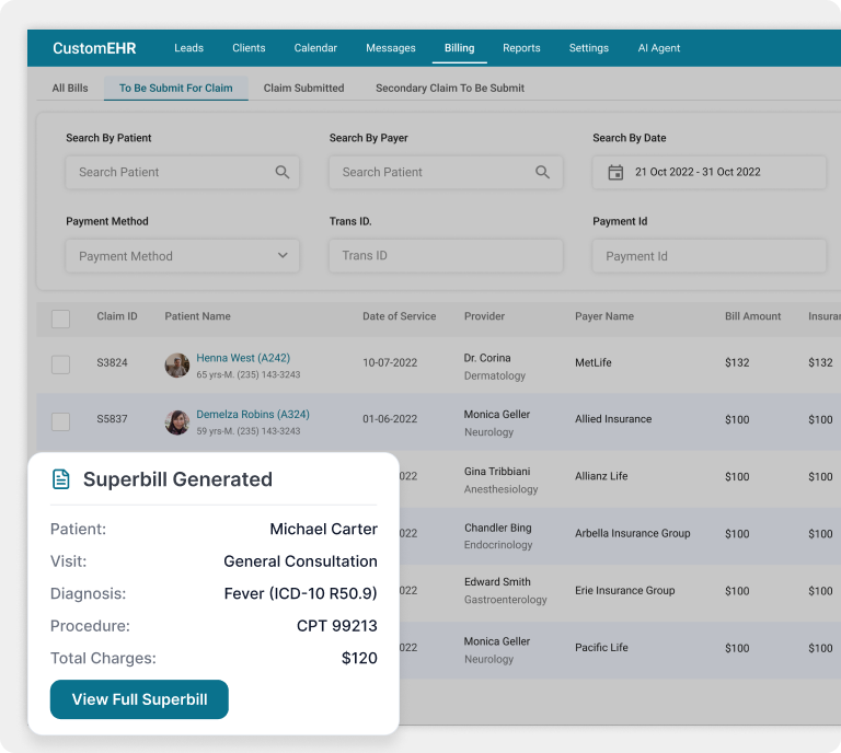 Superbill Generation