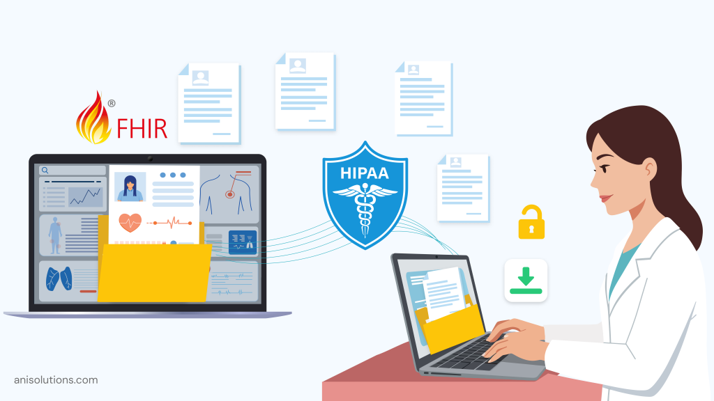 Secure bulk FHIR data export with HIPAA compliance, encryption, and controlled access systems.
