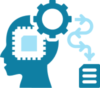 AI workflow automation icon for custom EHR software development