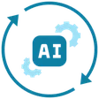 AI-accelerated EHR development icon - machine learning automation