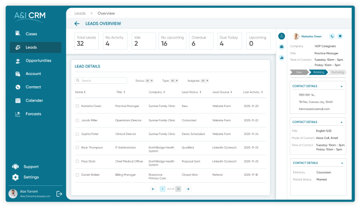 Custom CRM Software Patient View